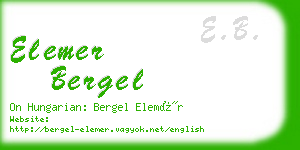 elemer bergel business card